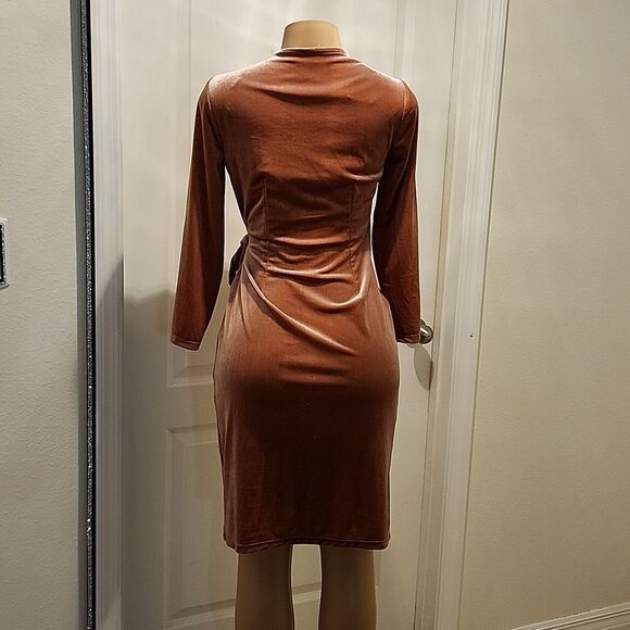 BRAND NEW ANNE KLEIN WOMEN'S VELVET SHORT LONG SLEEVE SHEATH DRESS - Picture 8 of 14